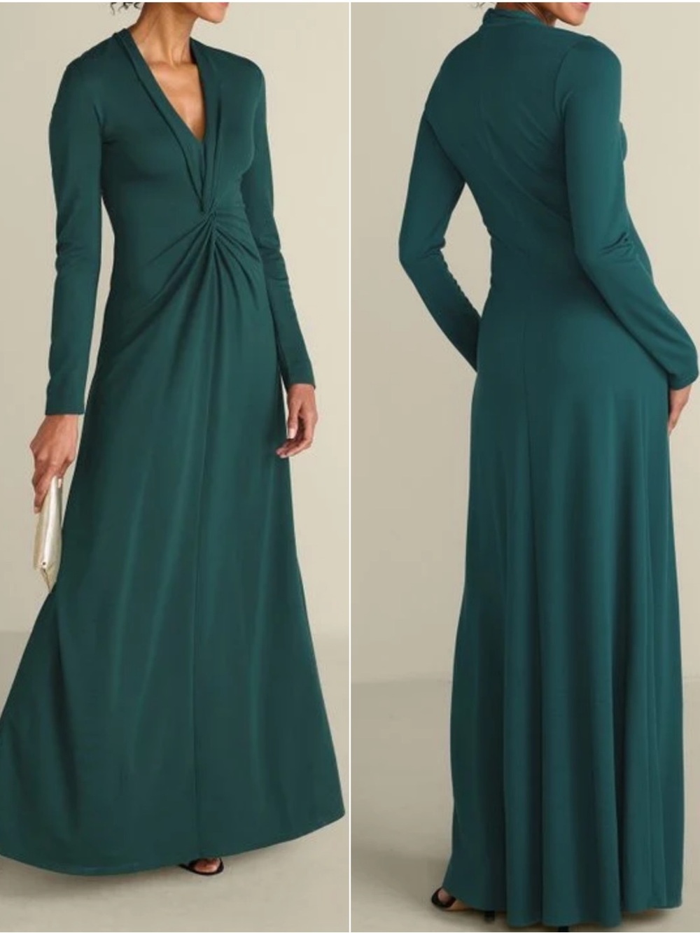 Soft Surroundings Lagia Maxi Dress in Atlantic Deep Green Viscose Size Medium